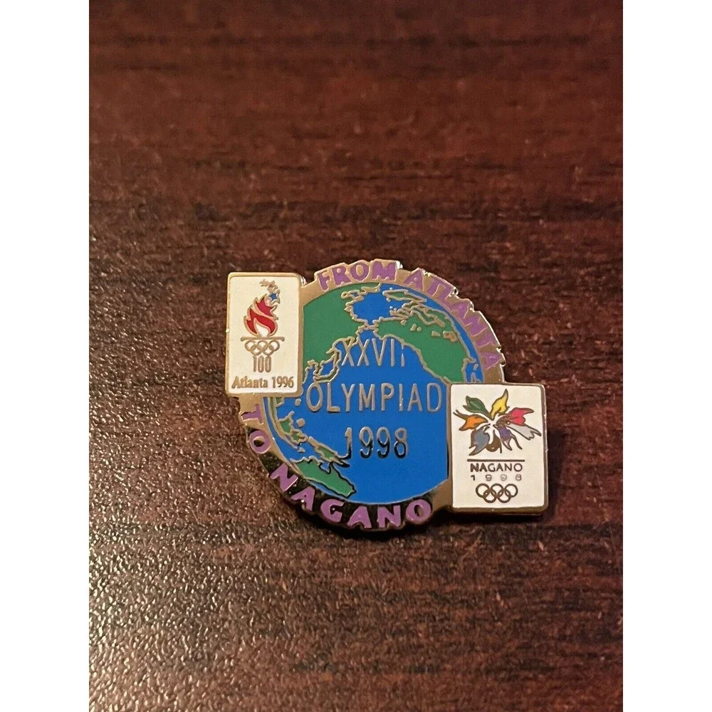 Vintage‎ From Atlanta To Nagano Olympics XXVII 1998 Olympiad Lapel Hat Pin